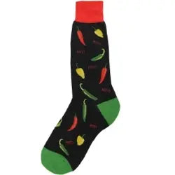 Overstock Clearance Men's Sock - Hot Peppers Sock - 6839M