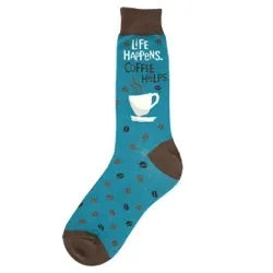 Weekend Bargains to Snag Mens Sock - Life Happens.  Coffee Helps. Sock - 6967M