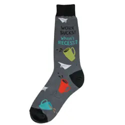 Weekend Offers You Can't Ignore Men's Sock - Work Sucks / When's Recess? - 6999M