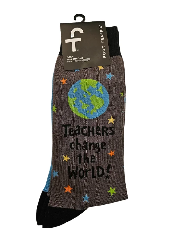 Online Exclusive Men's Sock - Teachers Change the World - 7028M
