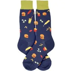 Act Now Men's Sock - Burgers and Fries Sock - 7060M