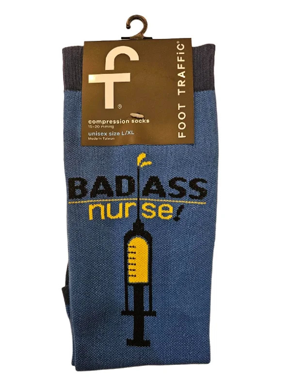 Flash Sale Men's Sock - Badass Nurse Compression Sock - CS6998
