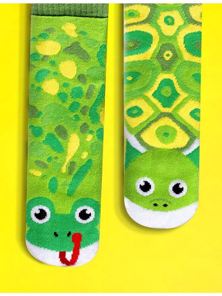 Weekend Deals That Thrill Frog & Turtle | Adult Socks | Mismatched Cute Crazy Fun Socks - OLD STOCK LAST CHANCE