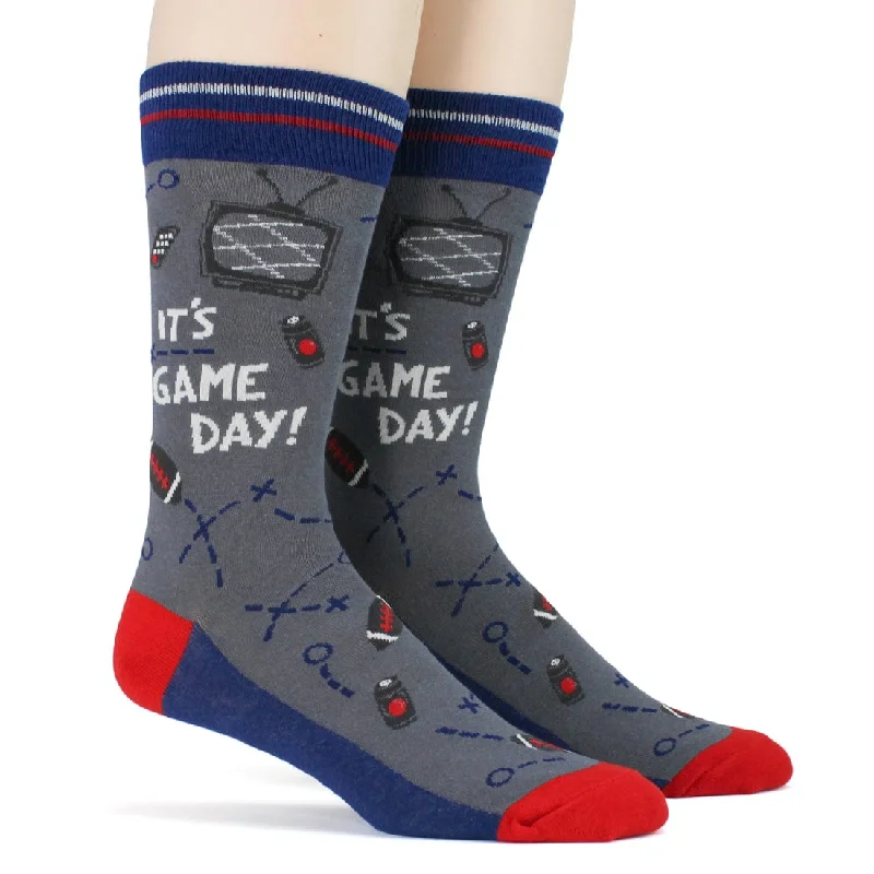 Unbeatable Prices Game Day Red Blue Men's Crew Socks
