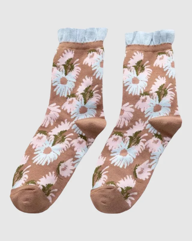 Weekend Bargains to Snag Garden Party Sock - Brown