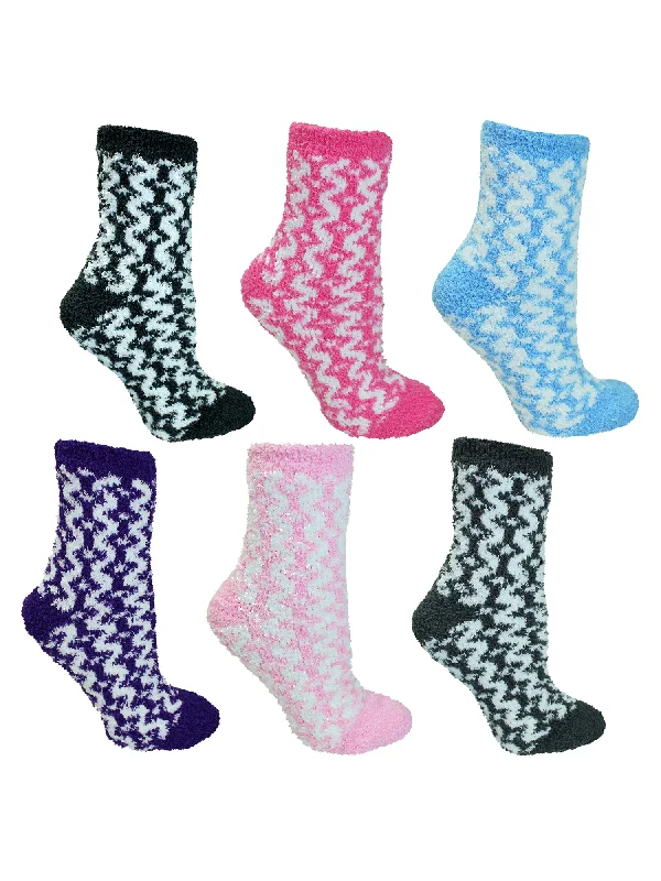 Best Choice Geometric Fuzzy 6 Pack Socks