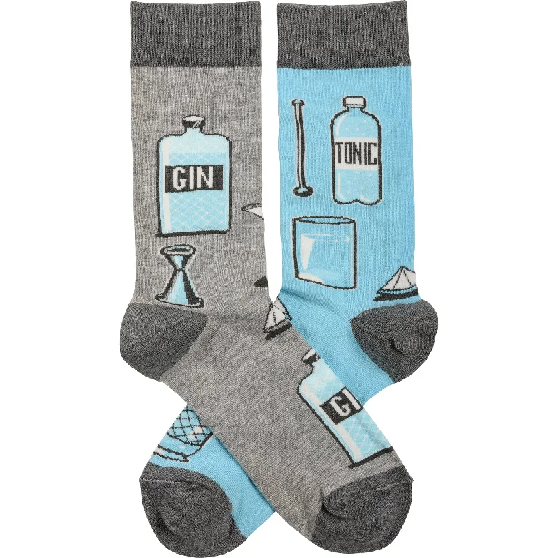 Stock Clearance The Bullish Store Unisex Gin & Tonic Mismatched Novelty Socks