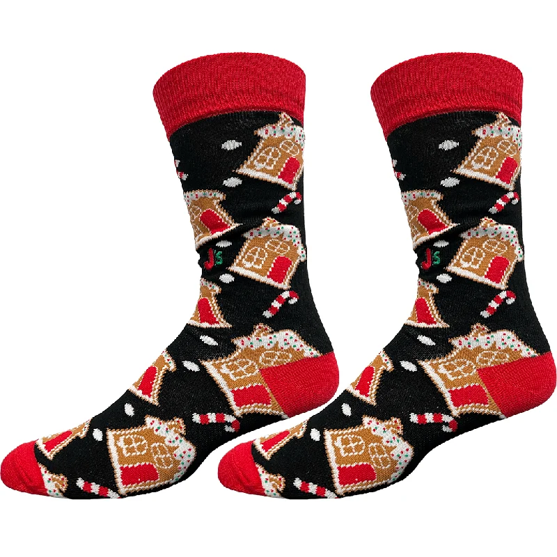 Reduced Price Gingerbread Houses Men's Crew Socks