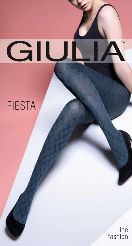 Low Cost Giulia Fiesta 100 Denier Diamond Patterned Opaque Tights Winter Green & Wine