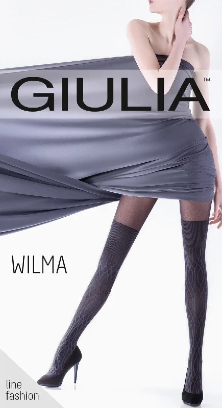 Final Offer Giulia Wilma 150 Denier Opaque Tights Cable Knit Effect Over the knee