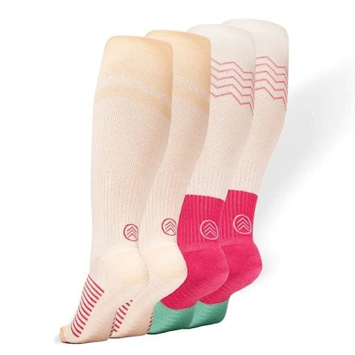 Great Bargain Gripjoy Men's Extended Size Compression Socks with Grips (Pack of 2)