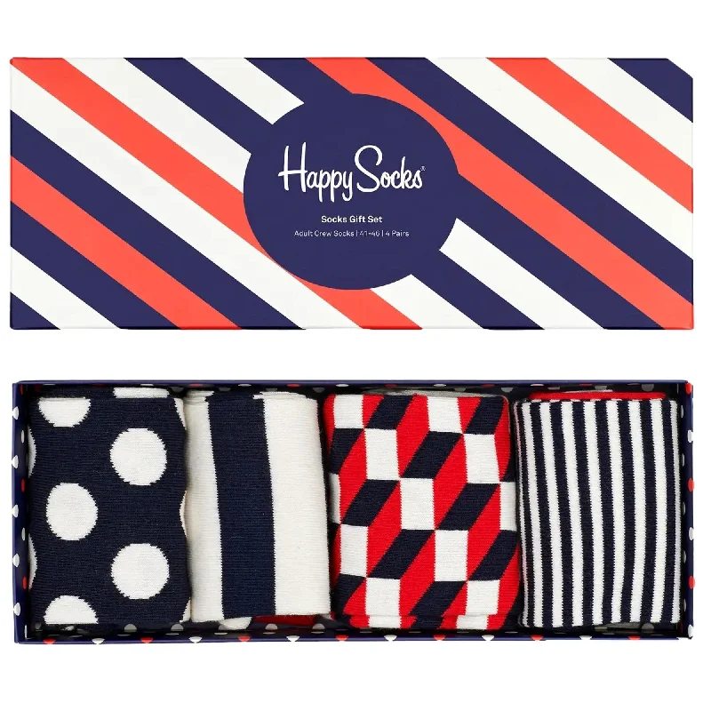 Exclusive Offer Happy Socks 4 Pack Classic Navy Socks Gift Set