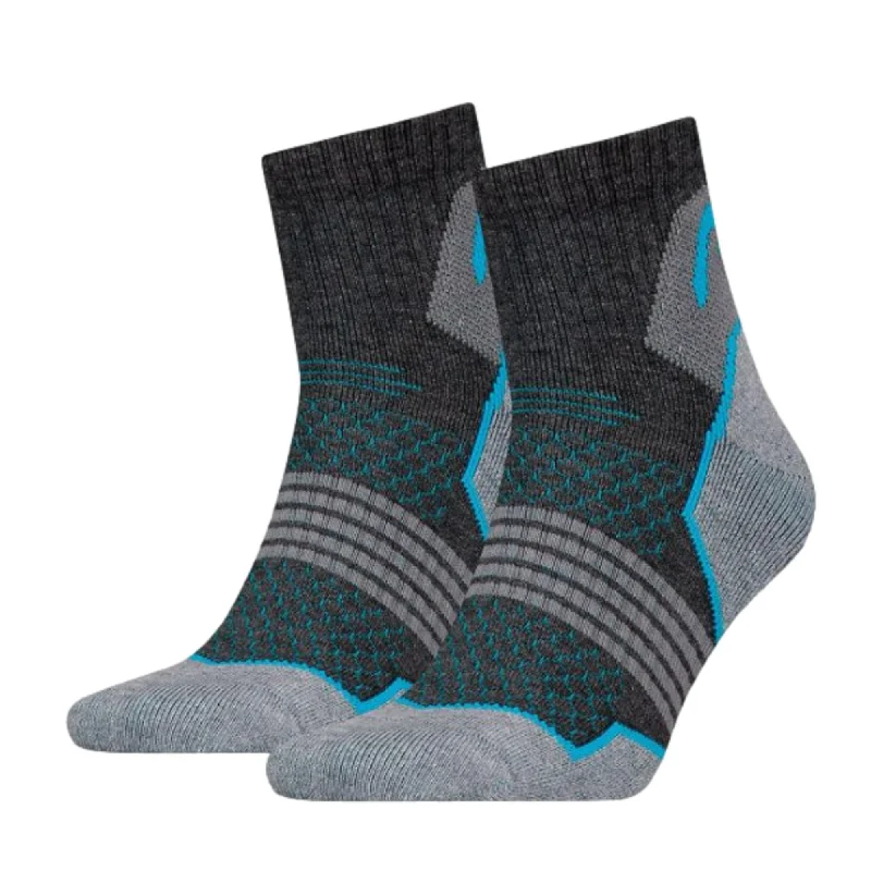 Weekend Offers That Excite Head Unisex Hiking Quarter Sock 2 Pack - Grey / Blue