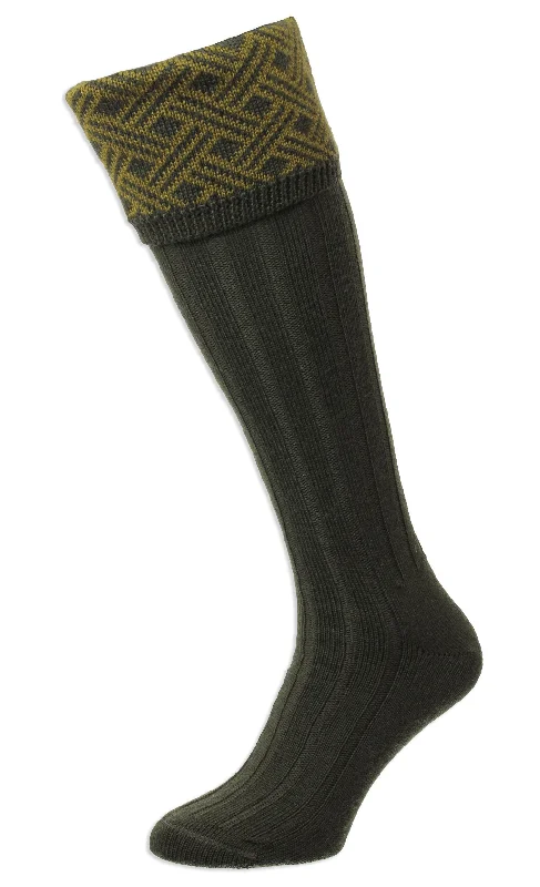 New Deal HJ Hall Langton Merino Wool Shooting Sock | Lattice Top