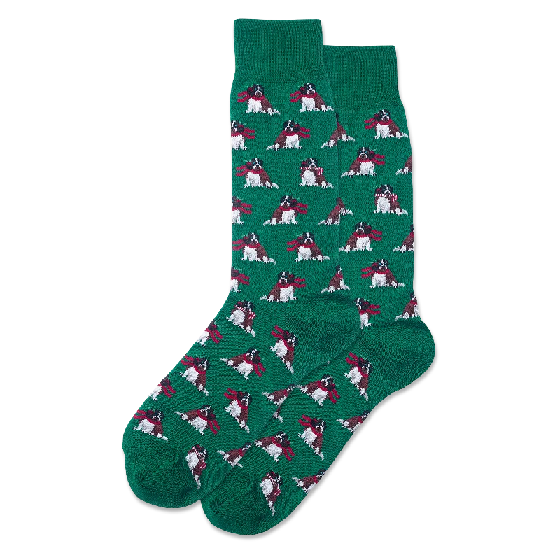 "Holiday Dogs" Cotton Crew Socks by Hot Sox - Large