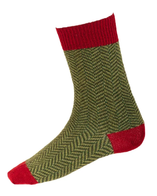 Can't Beat House of Cheviot Herringbone Short Socks