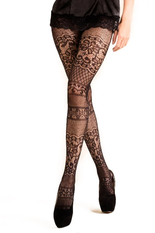 Weekend Steals Await Intarsia Lace Fishnet Tights