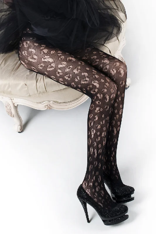 Weekend Savings Bonanza Kiss Me Leopard Print Fishnet Tights