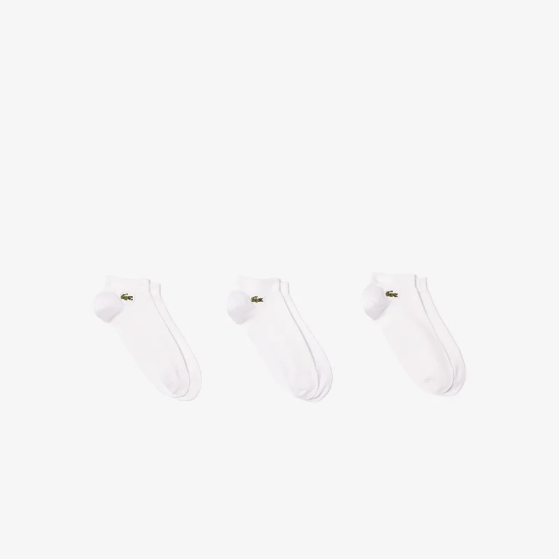 Weekend Deals to Make You Smile Lacoste Men's SPORT Low-Cut Socks 3 Pack - White/White/White