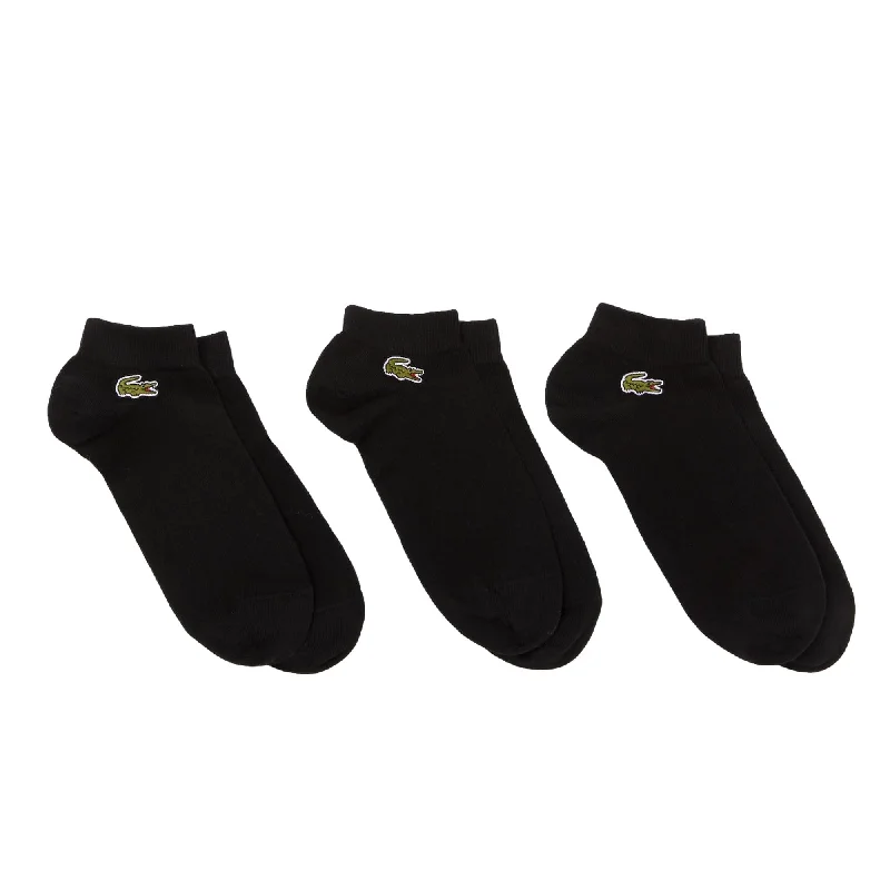 Weekend Bargains to Grab Lacoste Unisex Low-Cut Sports Socks 3 Pack - Black