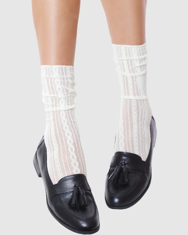Weekend Savings Bonanza Lacy Days Sock - Ivory