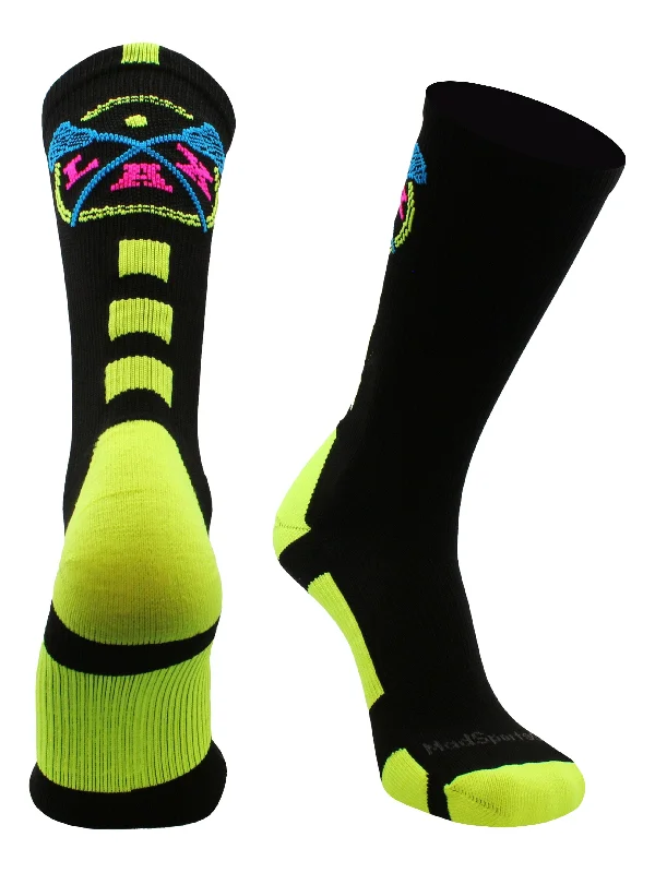 Today's Deal LAX Lacrosse Socks with Lacrosse Sticks Athletic Crew Socks (multiple colors)