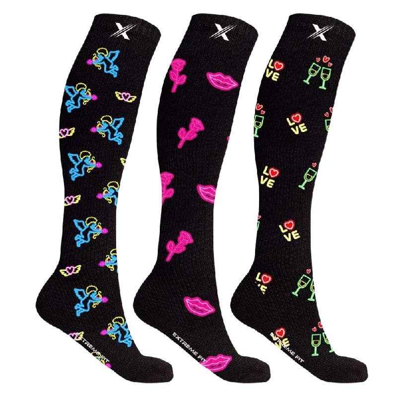 Weekend Shopping Bliss Neon Compression Socks (3-Pairs)