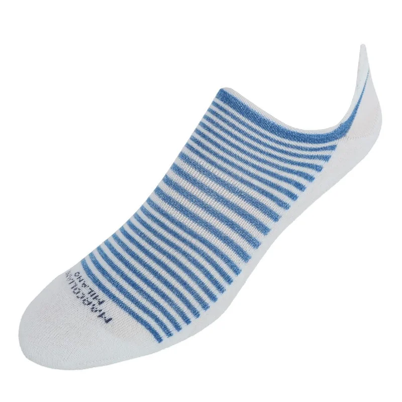 Marcoliani Men's Cushioned Palio Stripe Invisible Sneaker Sock (1 Pair)