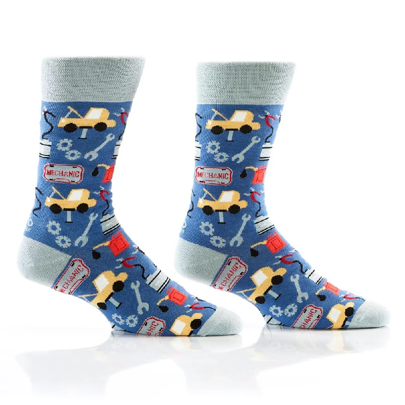 "Mechanic" Cotton Dress Crew Socks by YO Sox -Large