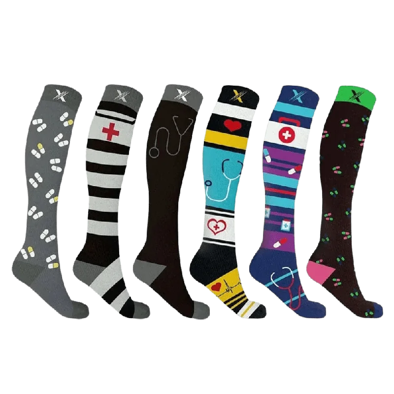 Weekend Bargains to Enjoy Medical Prints Compression Socks (6-Pairs)