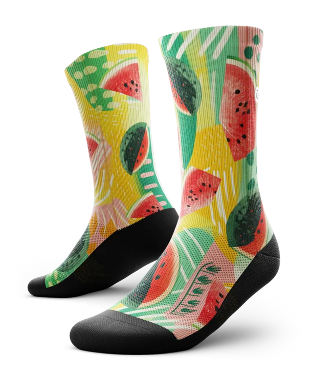 Weekend Bargains to Relish "Melon Madness" Performance Crew Running Socks by Outway Weekend Bargains to Relish "Melon Madness" Performance Crew Running Socks by Outway