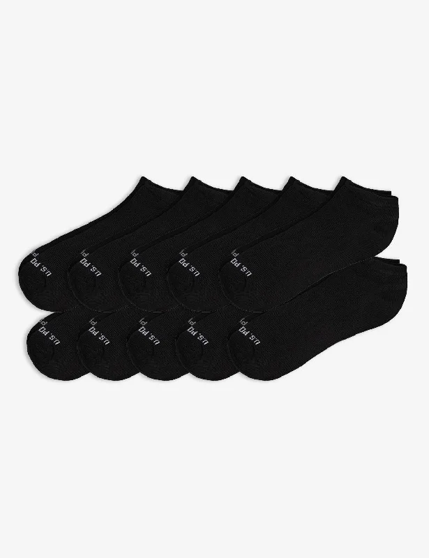 Don't Delay MENS 10PK BLACK LOW CUT SOCKS