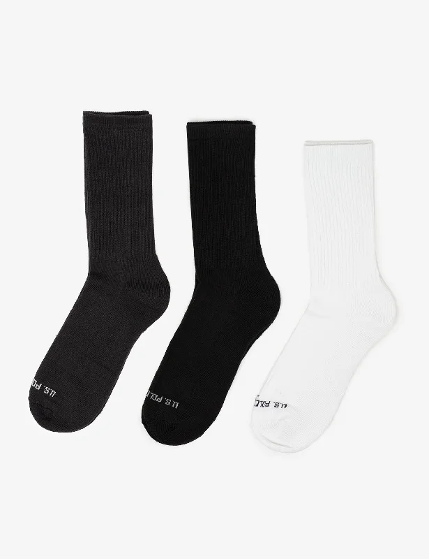 Year-End Deals MENS 6PK ASSORTED SOLID RIB CREW SOCKS