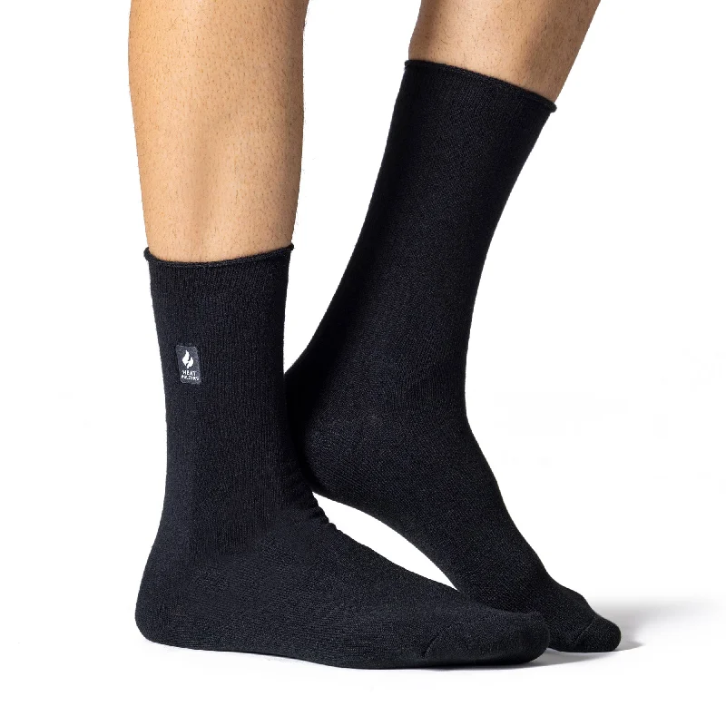 Cash Savings Mens Bigfoot Ultra Lite Plain Socks - Black