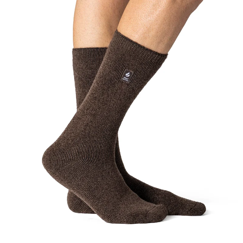 Weekend Savings Sensation Mens Lite Dunlin Plain Socks - Earth Brown