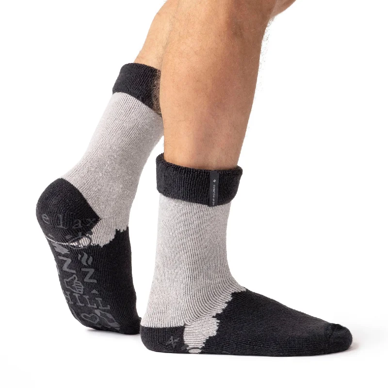 Unmissable Offer Mens Lite Robin Lounge Socks with Turnover Top - Charcoal