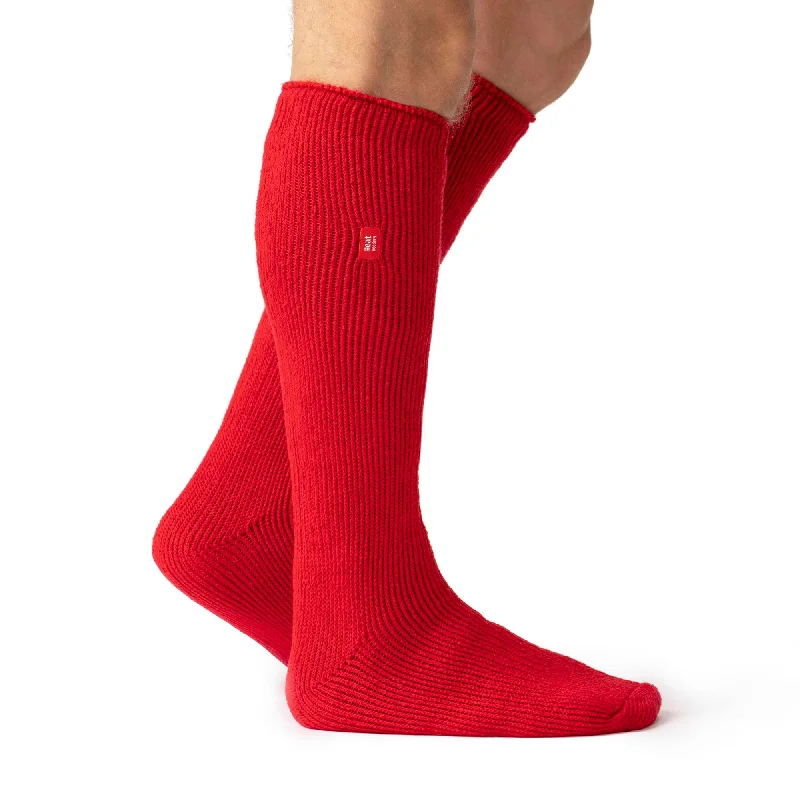 Weekend Deals to Make You Smile Mens Original Long Leg Socks - Red
