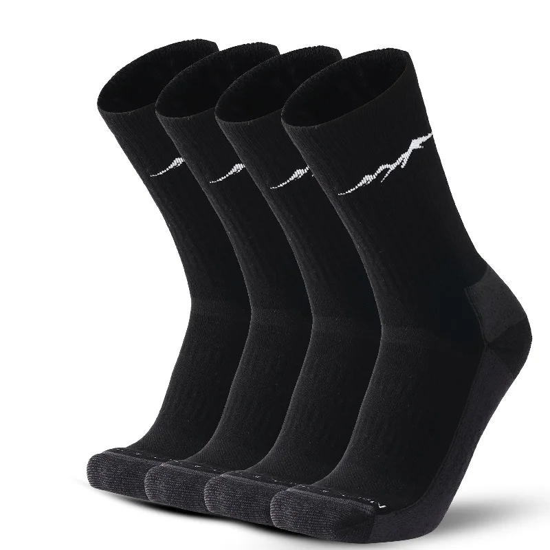 Mega Sale Men's Merino Hike Crew Socks Black Grey - 4 Pairs