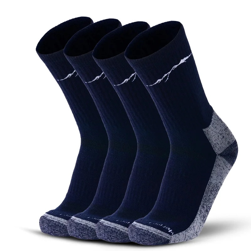 Shop and Save Men's Merino Hike Crew Socks Navy - 4 Pairs