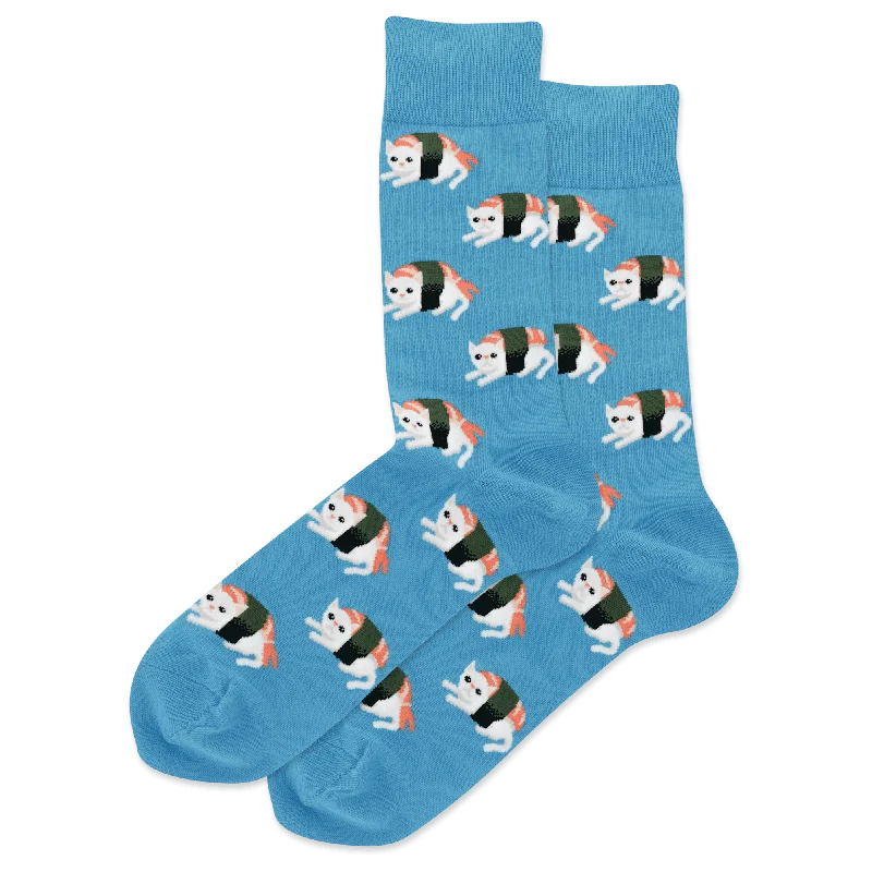 Weekend Bargains to Celebrate "Sushi Cat" Cotton Crew Socks by Hot Sox