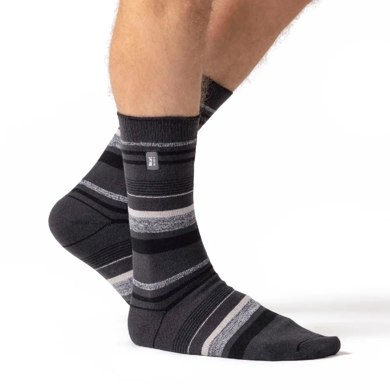 The Best Prices Mens Ultra Lite Goldcrest Stripe Socks - Charcoal