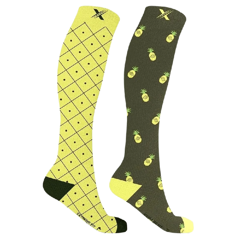 Mismatched: Pineapple Squad Compression Socks