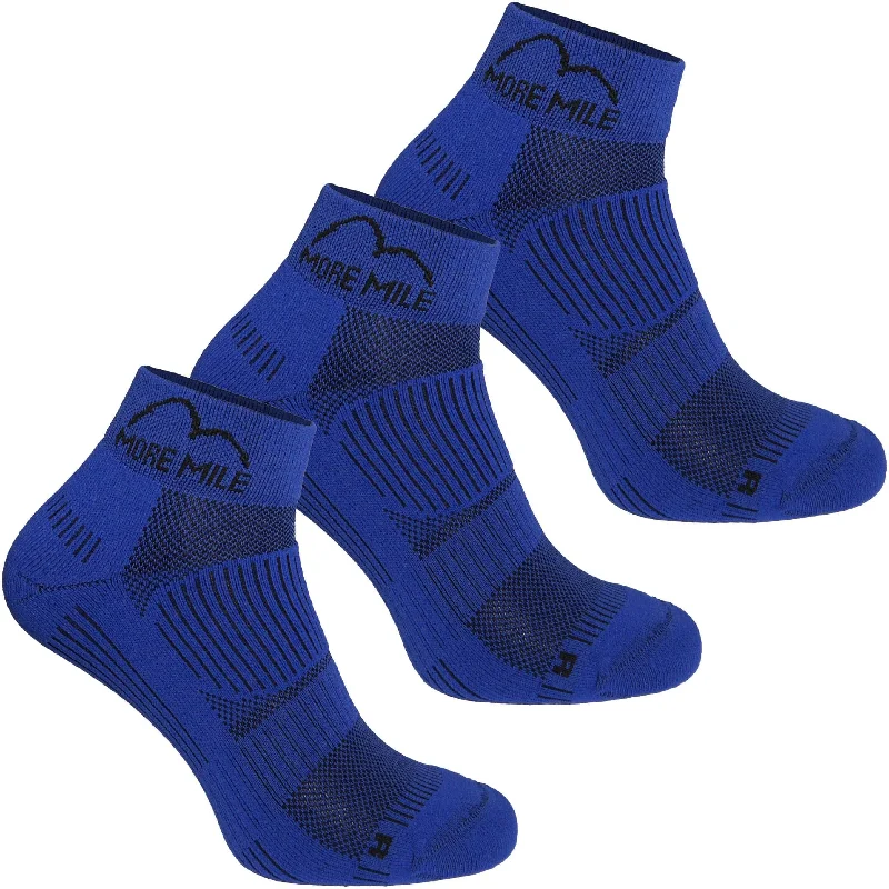 Weekend Discounts to Delight More Mile London 2.0 (3 Pack) Eco Friendly Running Socks - Blue
