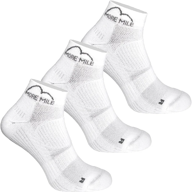 Flash Sale More Mile London 2.0 (3 Pack) Eco Friendly Running Socks - White