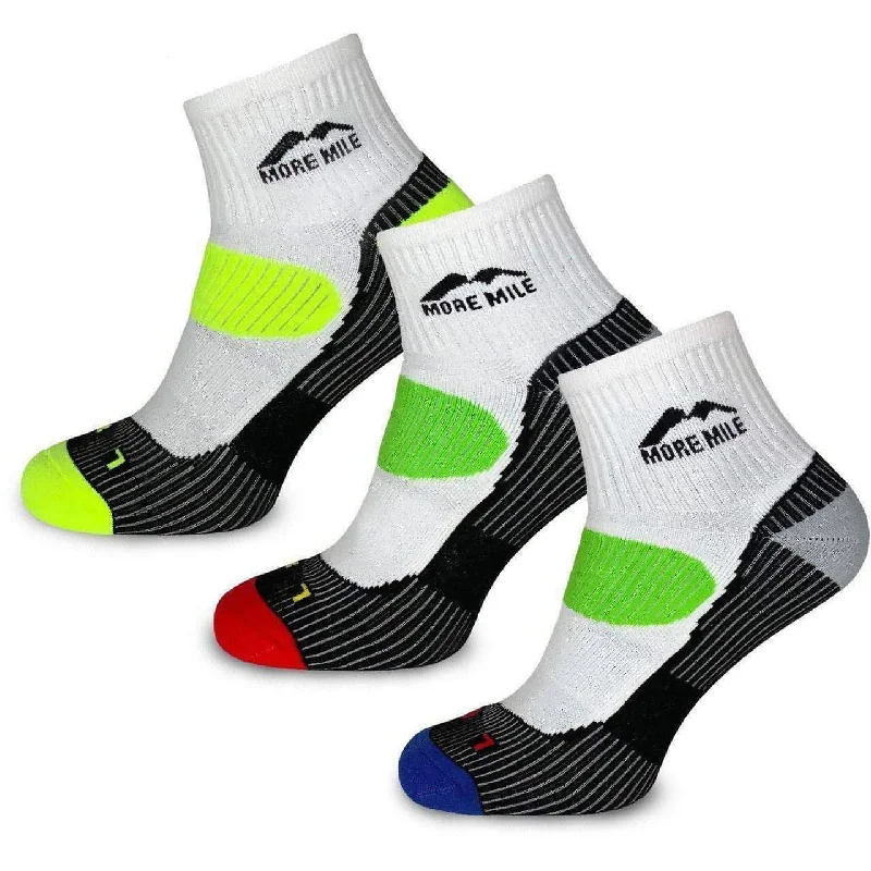 More Mile London 3 Pack Running Socks - Multi