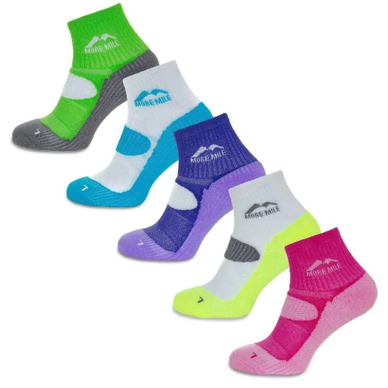 Deal Alert More Mile London (5 Pack) Womens Running Socks - Multi