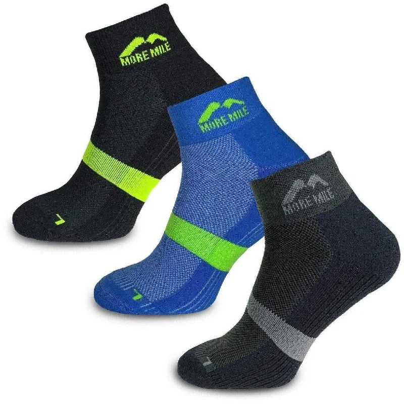Weekend Savings Extravaganza More Mile Preventer Double Layer (3 Pack) Running Socks - Multi