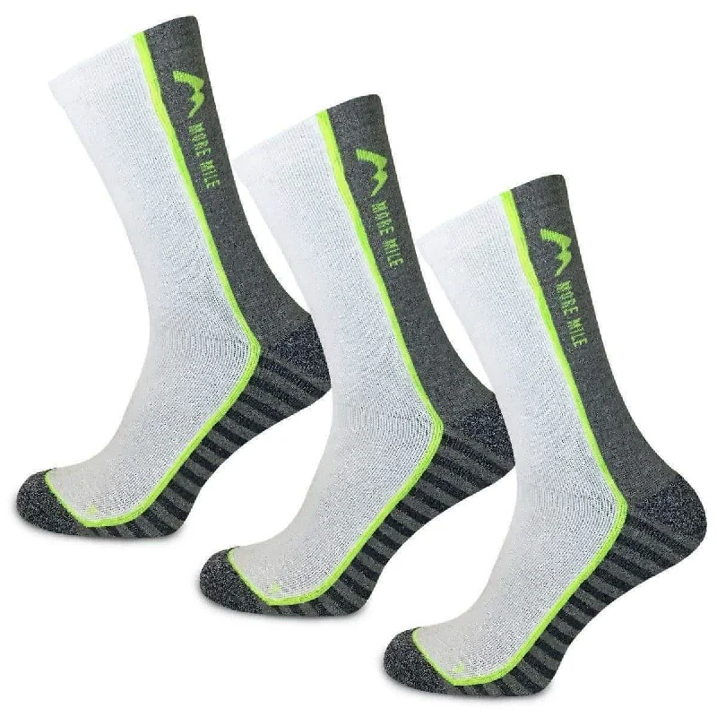 Exclusive Deal More Mile Strive (3 Pack) Running Socks - White
