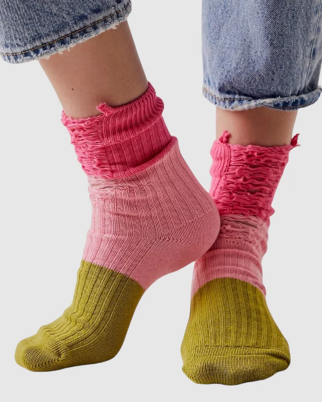 Weekend Deals That Thrill Neopolitan Socks - Pink/Lime