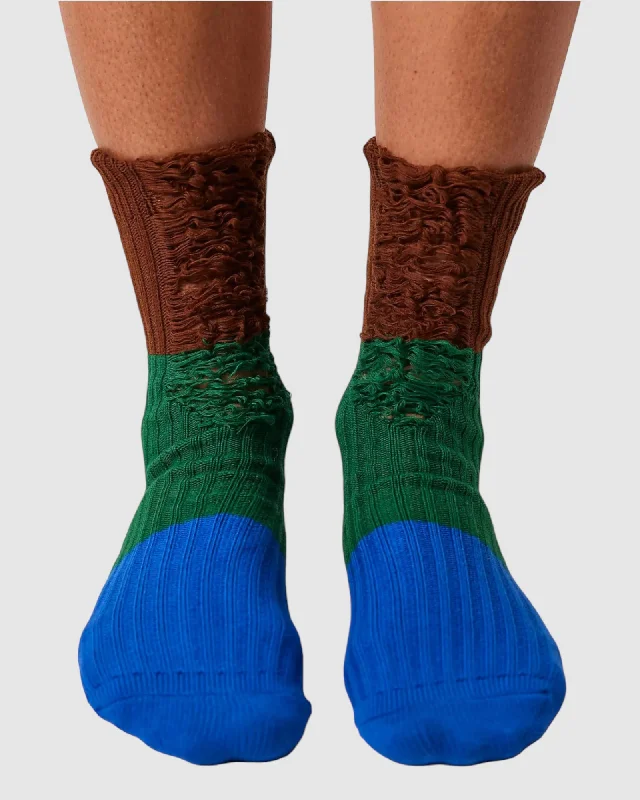 Weekend Deals That Dazzle Neopolitan Socks - Kelly/Cobalt